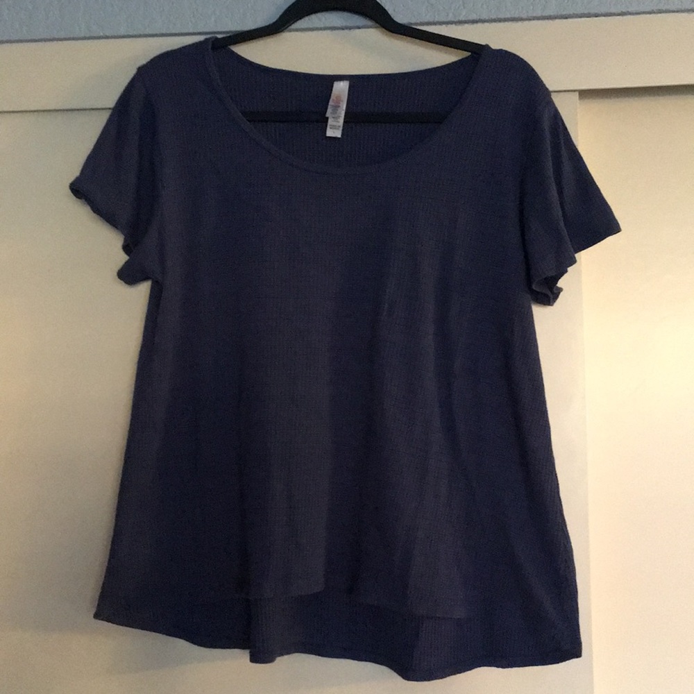 Navy Lularoe tee and old navy embroidered top